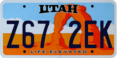 UT license plate Z672EK