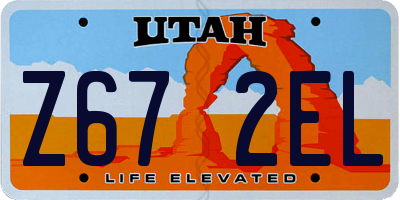 UT license plate Z672EL