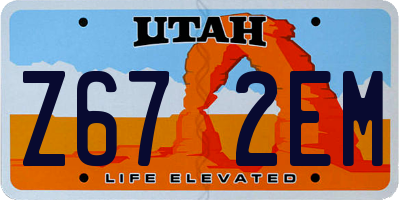 UT license plate Z672EM