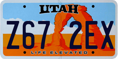 UT license plate Z672EX