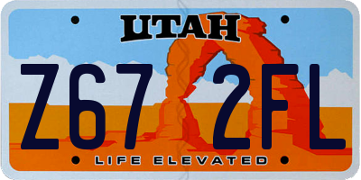 UT license plate Z672FL