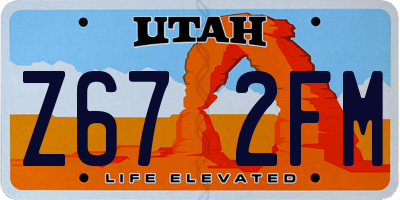 UT license plate Z672FM
