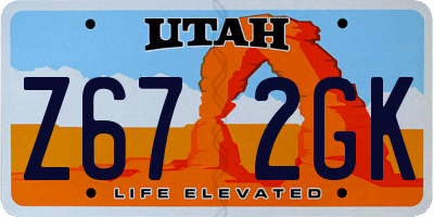 UT license plate Z672GK