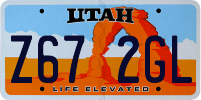 UT license plate Z672GL
