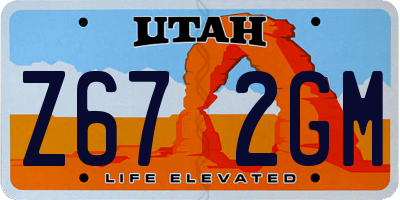 UT license plate Z672GM
