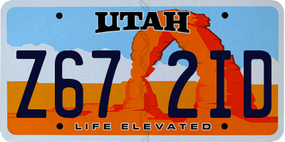 UT license plate Z672ID