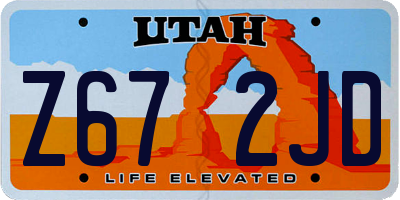 UT license plate Z672JD