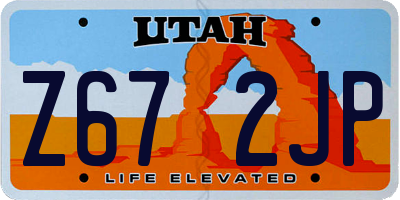 UT license plate Z672JP