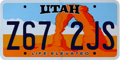UT license plate Z672JS