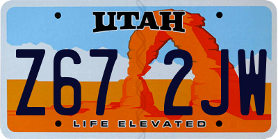 UT license plate Z672JW