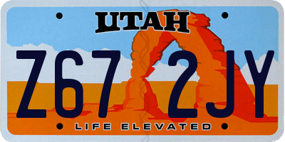 UT license plate Z672JY