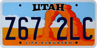 UT license plate Z672LC