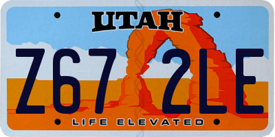 UT license plate Z672LE