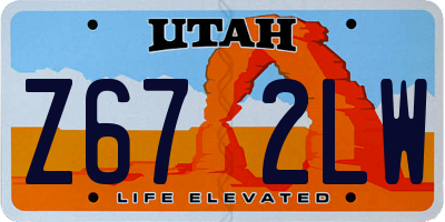 UT license plate Z672LW