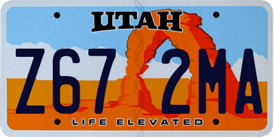 UT license plate Z672MA