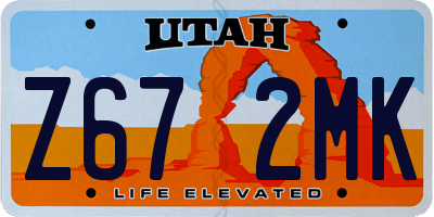 UT license plate Z672MK