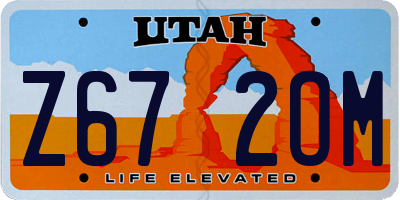 UT license plate Z672OM