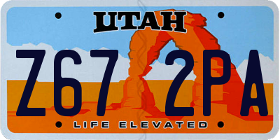 UT license plate Z672PA