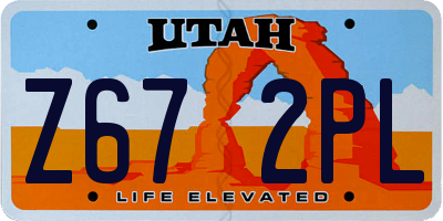 UT license plate Z672PL