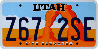 UT license plate Z672SE