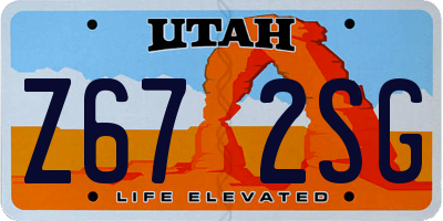 UT license plate Z672SG