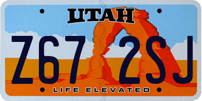 UT license plate Z672SJ