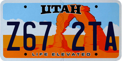UT license plate Z672TA