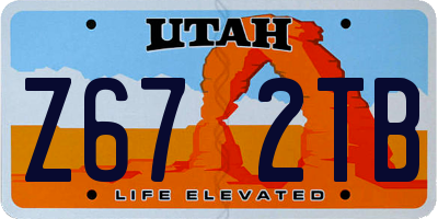 UT license plate Z672TB