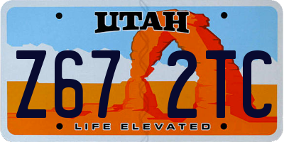 UT license plate Z672TC