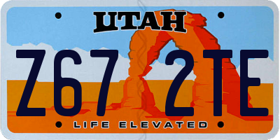 UT license plate Z672TE