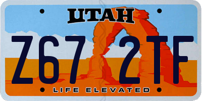 UT license plate Z672TF