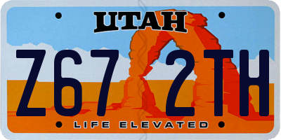 UT license plate Z672TH