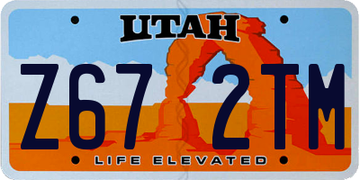 UT license plate Z672TM