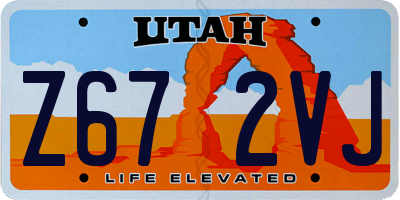 UT license plate Z672VJ