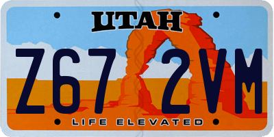 UT license plate Z672VM