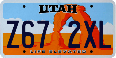 UT license plate Z672XL