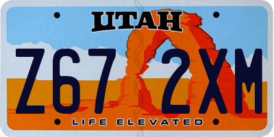 UT license plate Z672XM