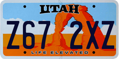 UT license plate Z672XZ