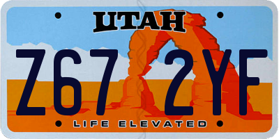 UT license plate Z672YF