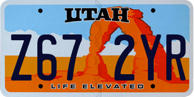 UT license plate Z672YR