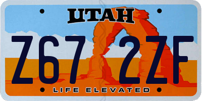 UT license plate Z672ZF