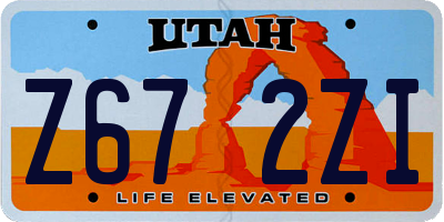UT license plate Z672ZI