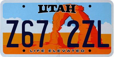 UT license plate Z672ZL
