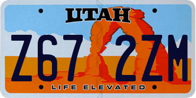 UT license plate Z672ZM