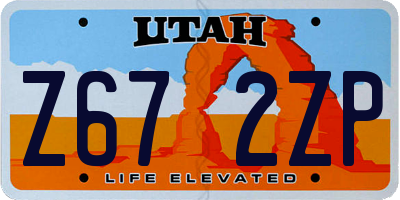 UT license plate Z672ZP