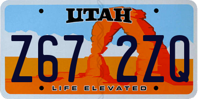 UT license plate Z672ZQ