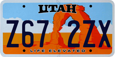 UT license plate Z672ZX