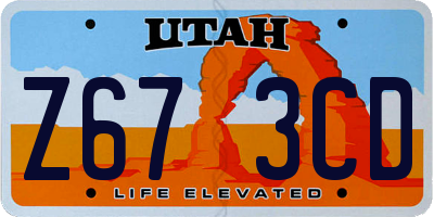 UT license plate Z673CD