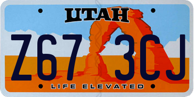 UT license plate Z673CJ