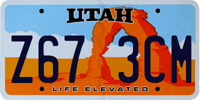 UT license plate Z673CM